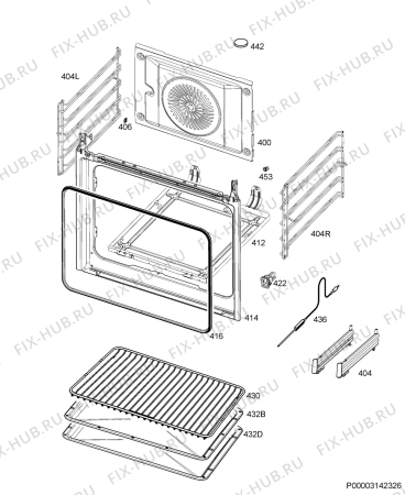 Взрыв-схема плиты (духовки) Ikea SMAKSAK 00421091 - Схема узла Oven