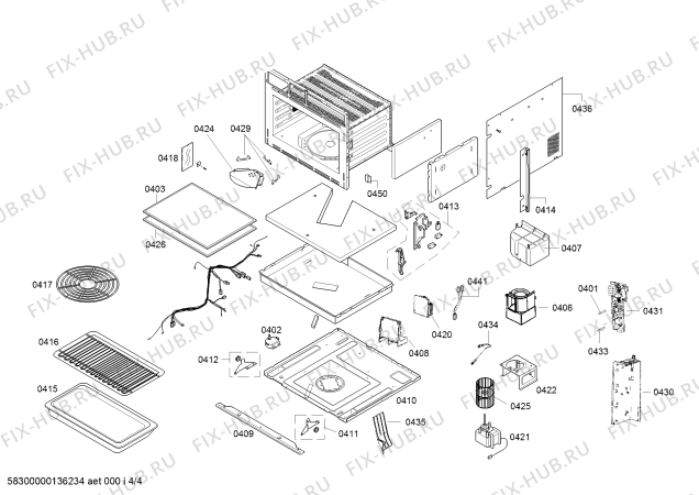 Взрыв-схема микроволновой печи Bosch HBC84E653B - Схема узла 04