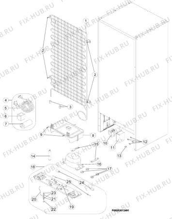 Взрыв-схема холодильника Zoppas PD46 - Схема узла Section 4