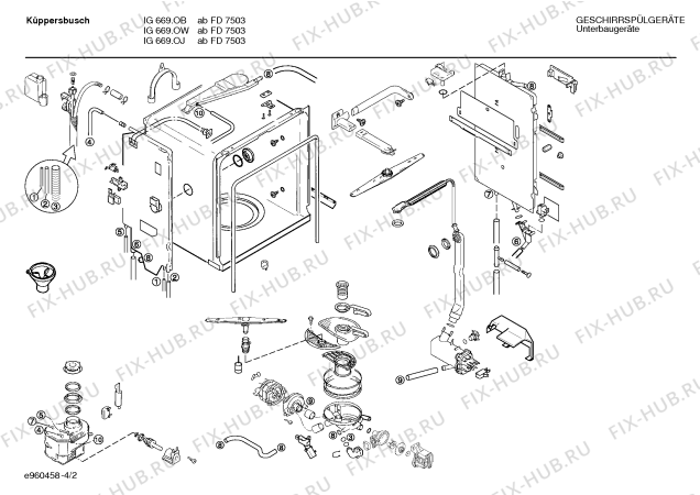 Схема №2 SMIKBC5 IG669.OJ-0 AB FD7503 с изображением Панель для электропосудомоечной машины Bosch 00289660