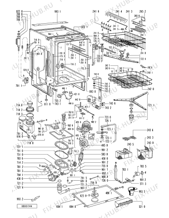 Схема №1 GSI 5896/1 CTW-IN с изображением Панель для электропосудомоечной машины Whirlpool 481245371049