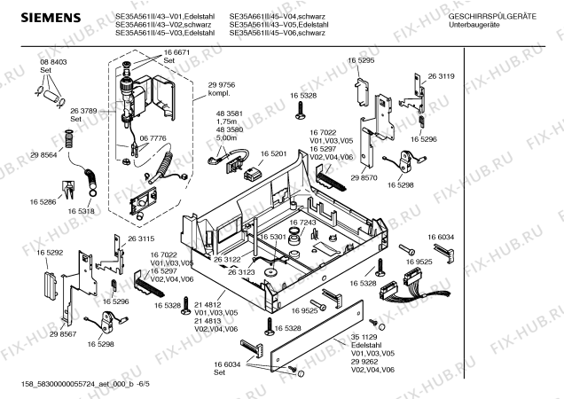 Схема №4 SE35A560II с изображением Краткая инструкция для посудомоечной машины Siemens 00588025