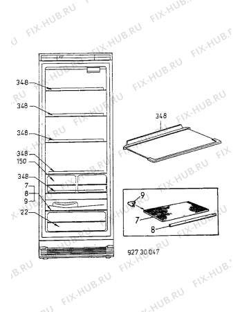 Взрыв-схема холодильника Electrolux ER3012C - Схема узла Internal parts