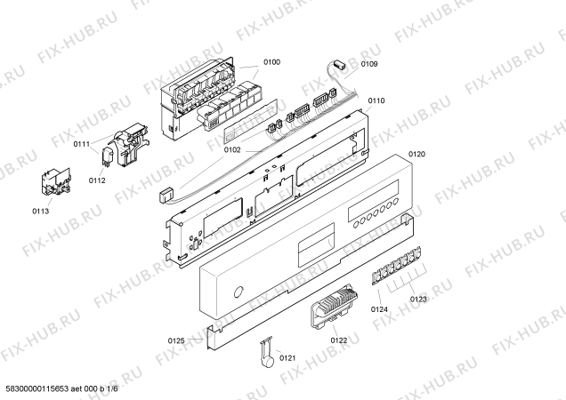 Схема №3 SE55M575EU с изображением Передняя панель для посудомойки Siemens 00447365