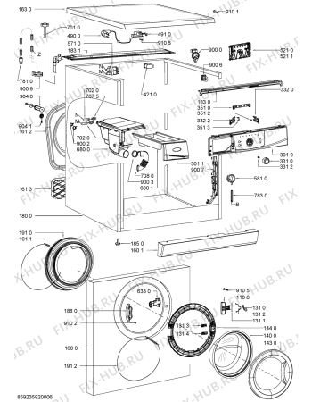 Схема №2 AWP 095 с изображением Модуль (плата) для стиралки Whirlpool 481010417383