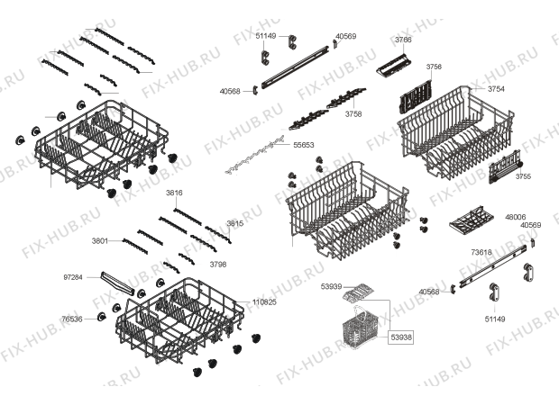 Взрыв-схема посудомоечной машины Gorenje ESI450 (543632) - Схема узла 05
