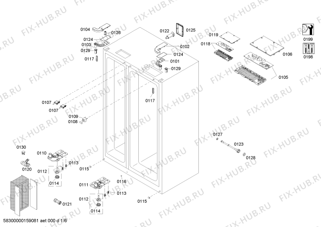 Схема №2 KAD62A70SD с изображением Дверь для холодильника Bosch 00248350