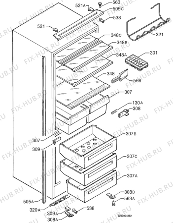 Взрыв-схема холодильника Juno JKG7487 - Схема узла Housing 001