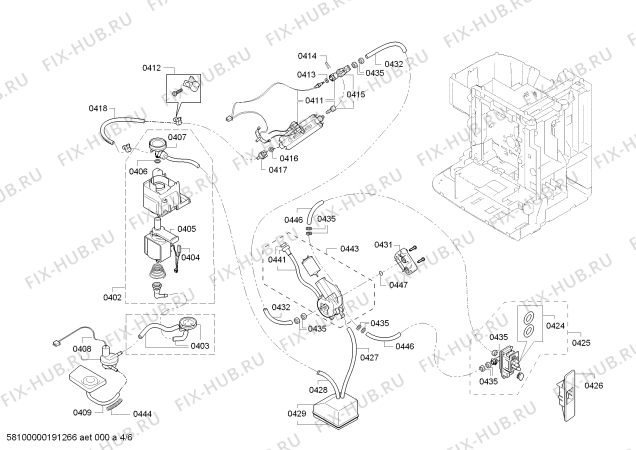 Схема №4 TES803F9DE VeroSelection exclusiv с изображением Крышка для кофеварки (кофемашины) Bosch 00631258
