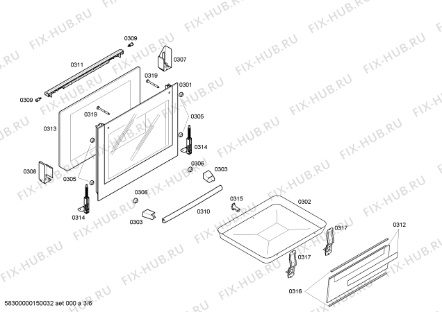 Схема №2 HSV745055N с изображением Столешница для электропечи Bosch 00248818