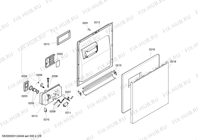 Взрыв-схема посудомоечной машины Bosch SGS43T72GB - Схема узла 02