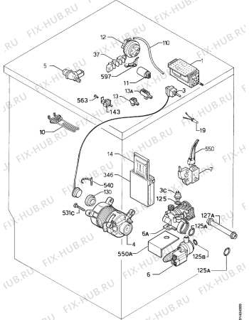 Взрыв-схема стиральной машины Zanussi FJ1034 - Схема узла Electrical equipment 268