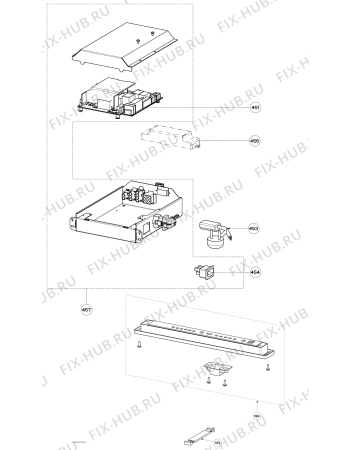 Взрыв-схема вытяжки Aeg X99384MD0 - Схема узла Command panel 037