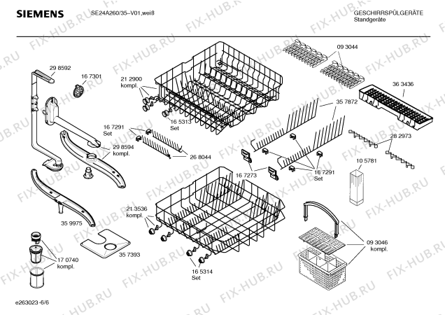 Схема №3 SE54A660 с изображением Инструкция по эксплуатации для посудомойки Siemens 00581029