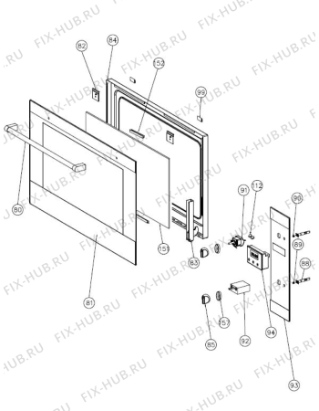 Схема №1 KOFCS 60900 с изображением Ручка двери Whirlpool 488000296985