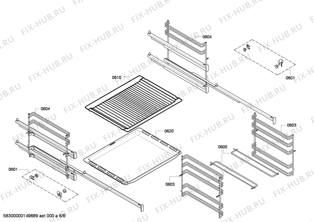 Взрыв-схема плиты (духовки) Bosch HBL76S651E - Схема узла 06