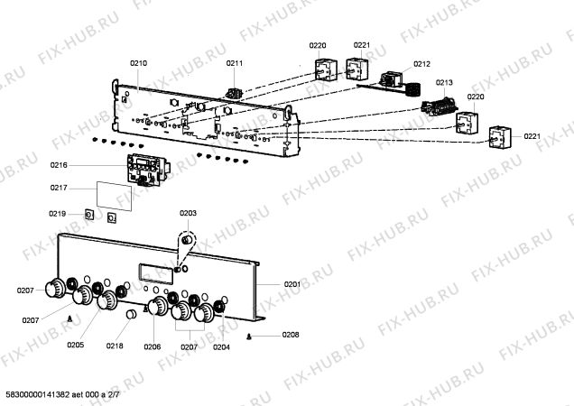 Схема №6 HE3302Z1C с изображением Панель для духового шкафа Siemens 00675076