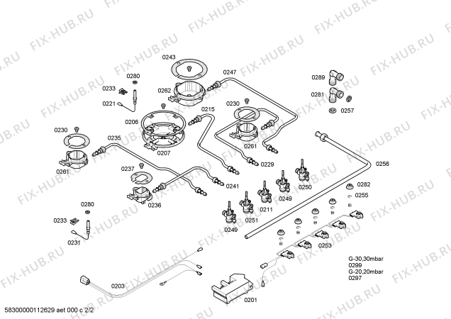 Схема №2 ER77260NL Siemens с изображением Стеклокерамика для духового шкафа Siemens 00476016