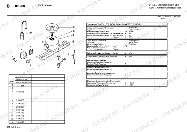 Взрыв-схема холодильника Bosch KKE3400 - Схема узла 03