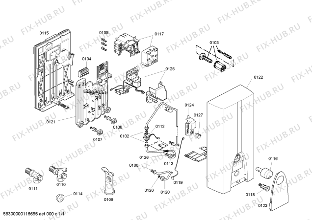 Схема №1 DE40018 Siemens elctronic с изображением Крышка для водонагревателя Siemens 00493038