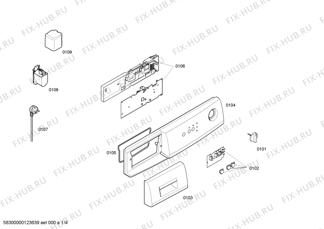 Схема №3 WLF16164OE с изображением Панель управления для стиралки Bosch 00609125