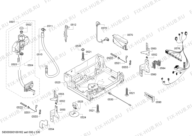 Взрыв-схема посудомоечной машины Bosch SMI57L15EU SilencePlus - Схема узла 05