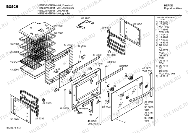 Схема №3 HBN9350GB с изображением Инструкция по эксплуатации для духового шкафа Bosch 00580237