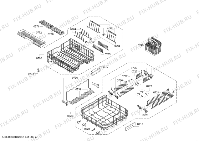 Взрыв-схема посудомоечной машины Bosch SMD65N64EU, SuperSilence - Схема узла 06