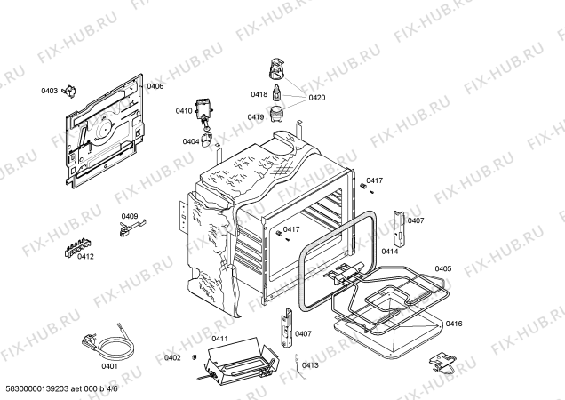 Схема №4 HSG343050R с изображением Кабель для плиты (духовки) Bosch 00498678