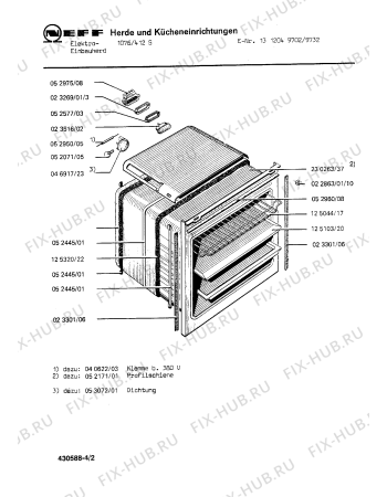 Взрыв-схема плиты (духовки) Neff 1312049732 1076/412S - Схема узла 02