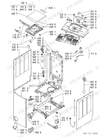 Схема №2 AWE 9720 с изображением Декоративная панель для стиралки Whirlpool 481245217618