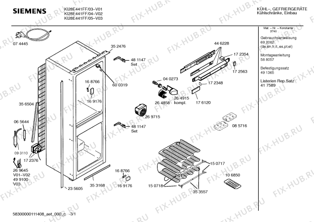 Схема №2 KI28E441FF с изображением Инструкция по эксплуатации для холодильной камеры Siemens 00692082