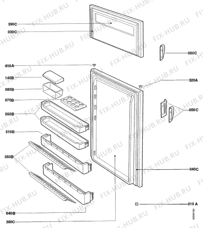 Взрыв-схема холодильника Zanussi KF2610/2DPROTEC - Схема узла Section 2