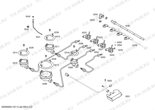 Взрыв-схема плиты (духовки) Bosch PCD625CEU - Схема узла 02