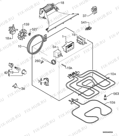 Взрыв-схема плиты (духовки) Zanussi ZOB580N - Схема узла Electrical equipment 268