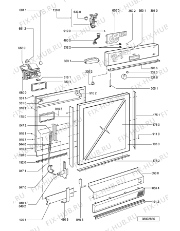 Схема №2 ADP 4967 IXM с изображением Панель для посудомоечной машины Whirlpool 481245371683
