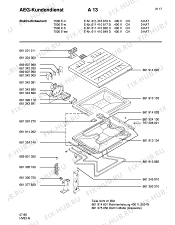 Взрыв-схема плиты (духовки) Aeg COMP. 7500E-W CH - Схема узла Section4
