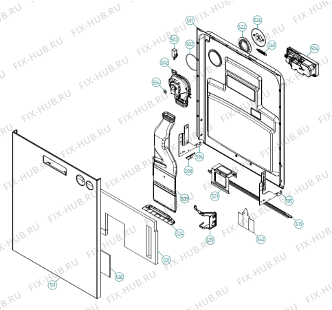 Взрыв-схема посудомоечной машины Asko D5435 EU   -White (340695, DW90.1) - Схема узла 05