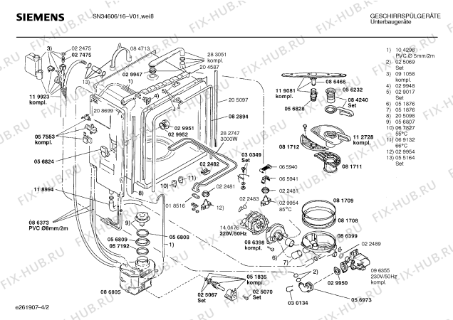 Схема №4 SN34606 с изображением Панель для посудомоечной машины Siemens 00289950