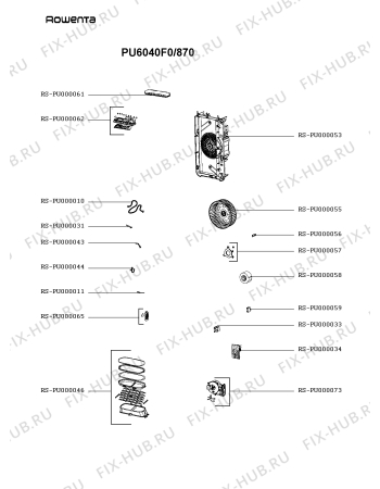 Взрыв-схема увлажнителя и очистителя воздуха Rowenta PU6040F0/870 - Схема узла PP005046.1P2