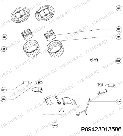 Взрыв-схема вытяжки Zanussi ZHT921X - Схема узла Motor