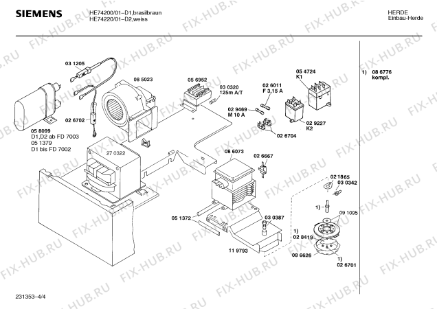 Схема №3 HE74200 с изображением Переключатель для духового шкафа Siemens 00032614