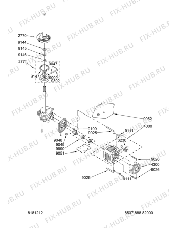 Схема №3 WTW5800SW0 с изображением Электропроводка для стиральной машины Whirlpool 480110100648