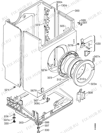 Взрыв-схема стиральной машины Aeg 1271VIT  E - Схема узла Housing 001