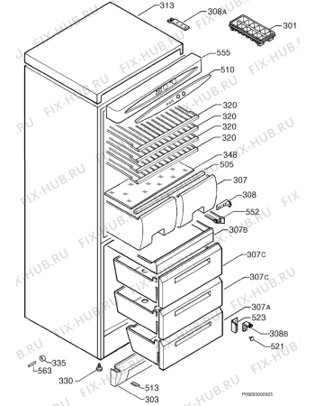 Взрыв-схема холодильника Corbero FC8560P/9 - Схема узла Housing 001