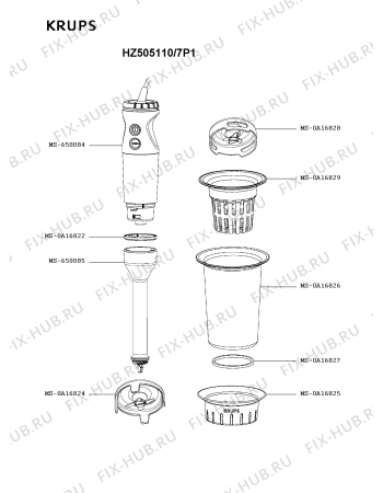 Схема №1 HZ505110/7P1 с изображением Опора для электроблендера Krups MS-650085