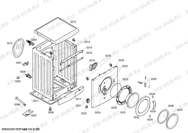 Схема №2 WM12E490 Extraklasse E 12.49 с изображением Панель управления для стиралки Siemens 00449740