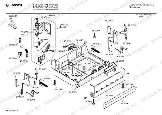 Взрыв-схема посудомоечной машины Bosch SGS5312FF - Схема узла 05