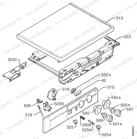 Взрыв-схема стиральной машины Zanussi FL976CN - Схема узла Command panel 037