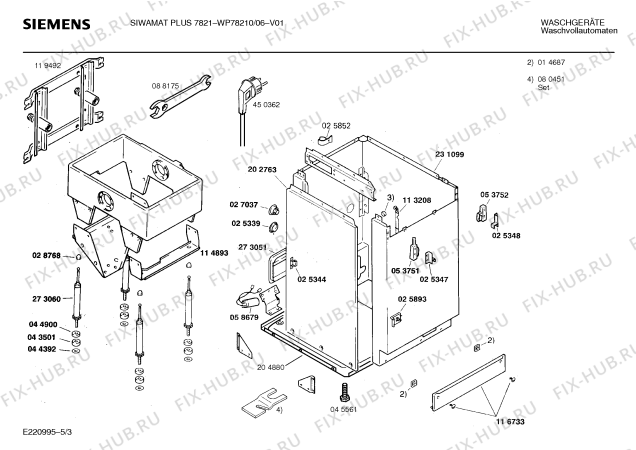 Схема №1 WP77210 SIWAMAT PLUS 7721 с изображением Инструкция по эксплуатации для стиралки Siemens 00515346